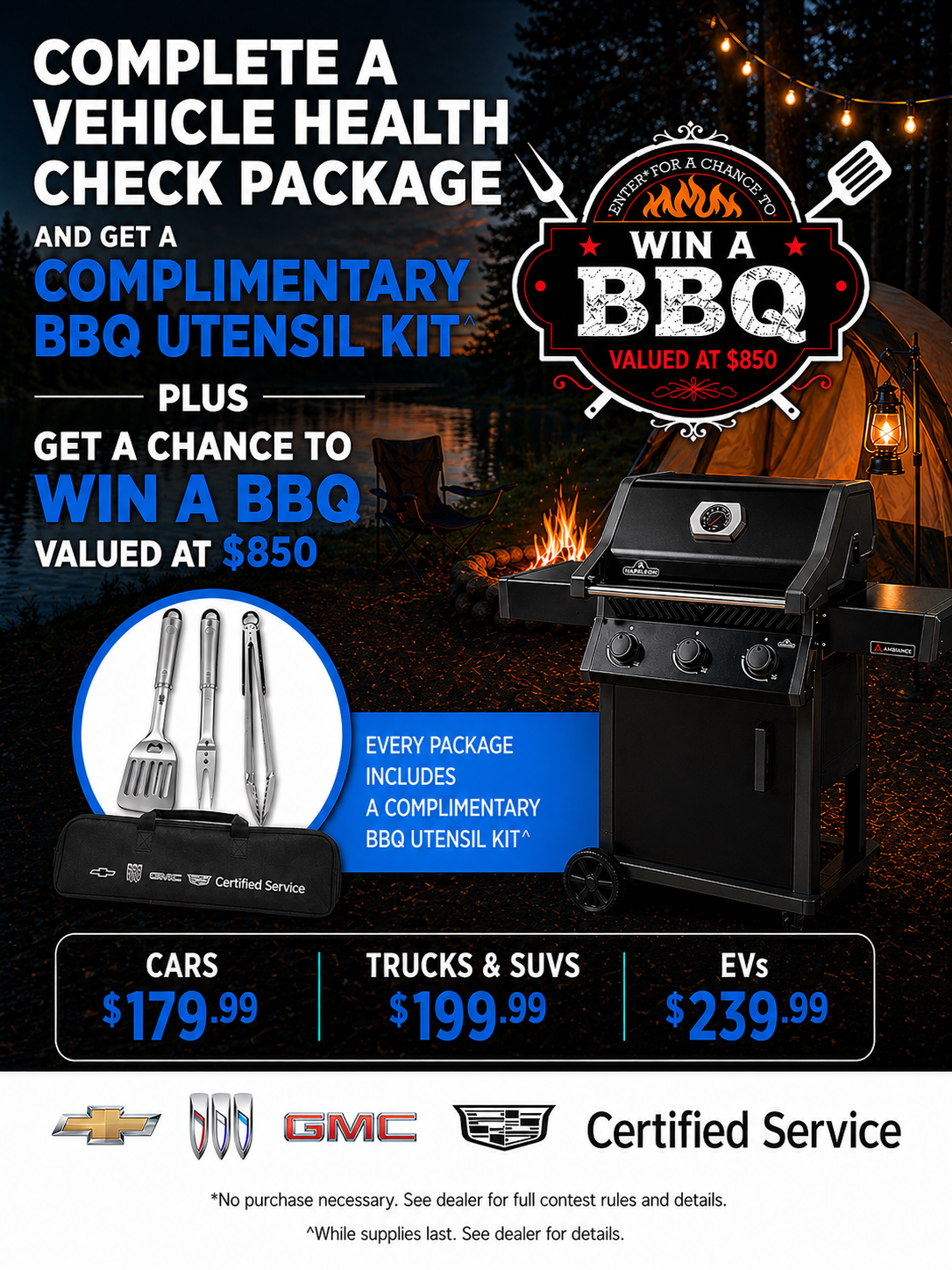 Complete a Vehicle Health Check Package and You Could Win a new BBQ! Complete a Vehicle Health Check Package and You Could Win a new BBQ!