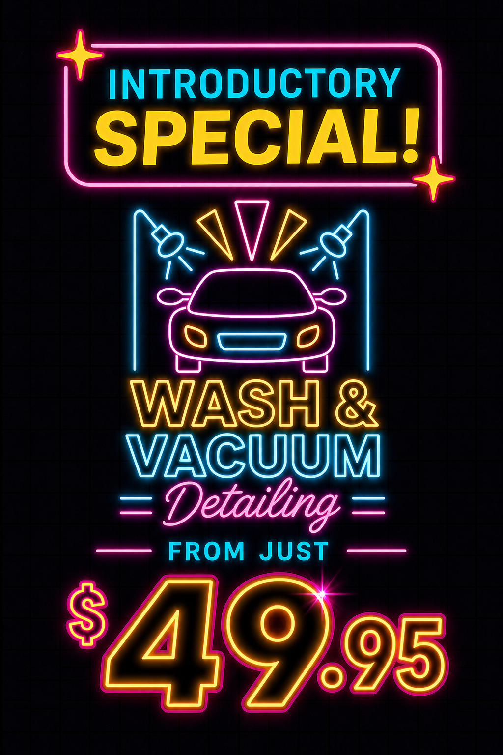 Introductory Special: Save 50% off a Wash & Vacuum Service in our Upgraded Detailing Centre